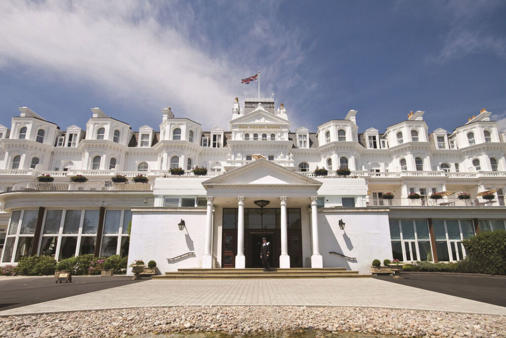 The entrance to the Grand Hotel in Eastbourne