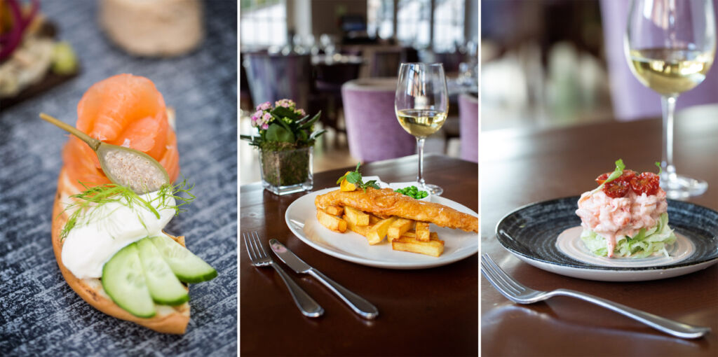 A montage of three images showing example of the food quality