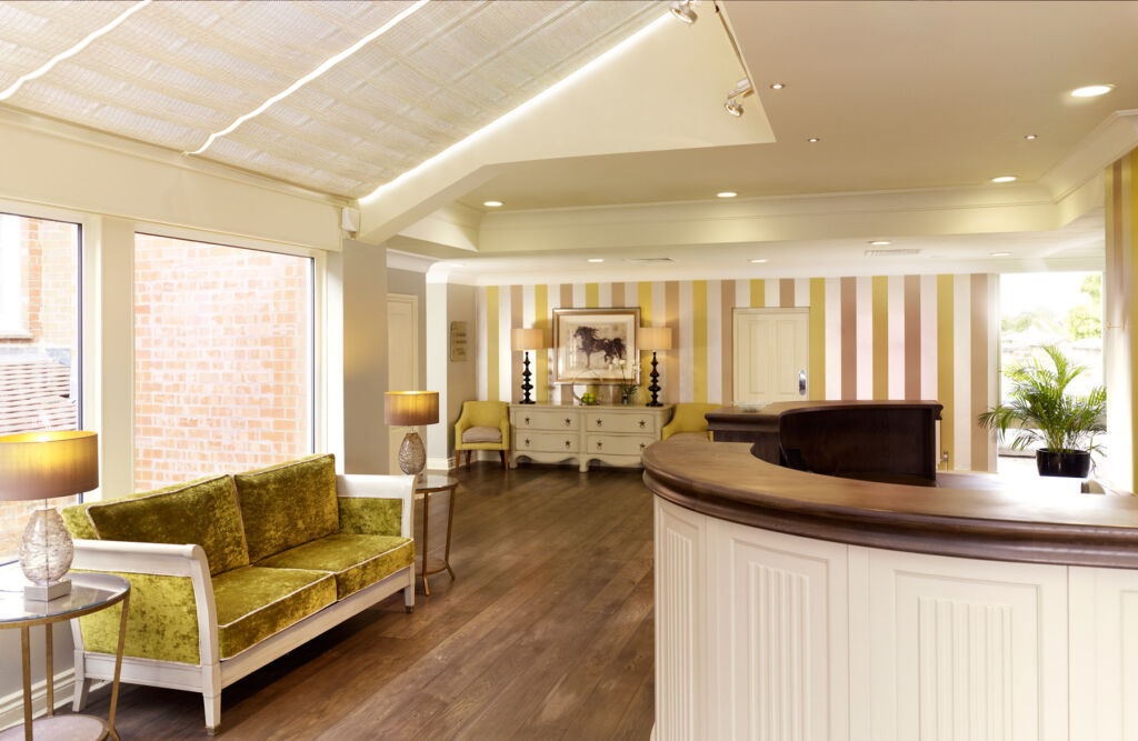 The hotel reception area