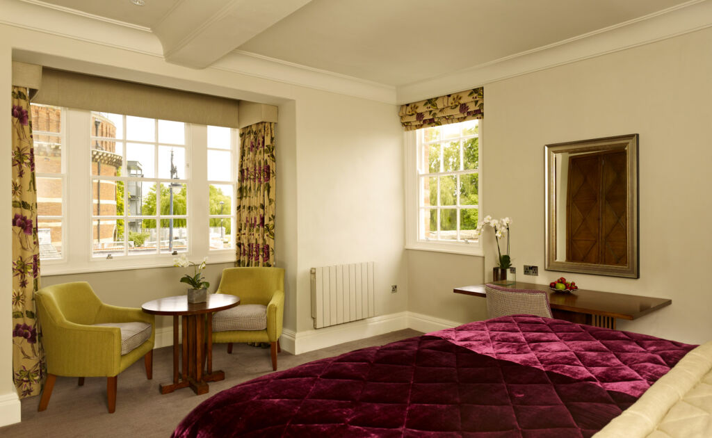 The inviting bedding inside one of the master suites