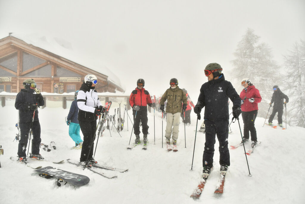 Food and Adventure in Cuneo and Turin at the Foot of The Piedmont Alps 19 A group of skiers readying themselves for time on the snowy slopes