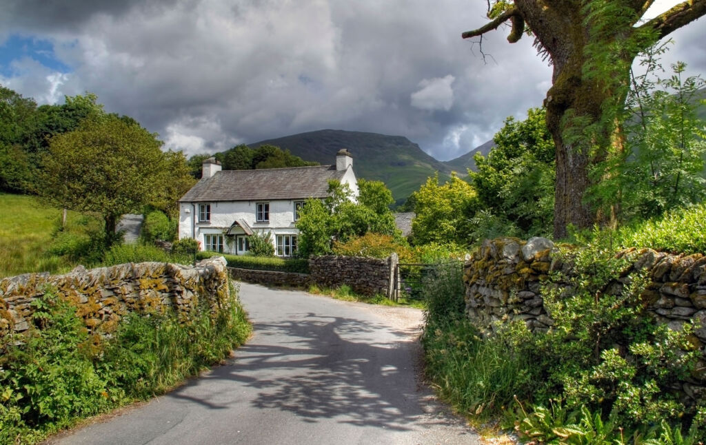 A cottage down a country lane in the Lake District