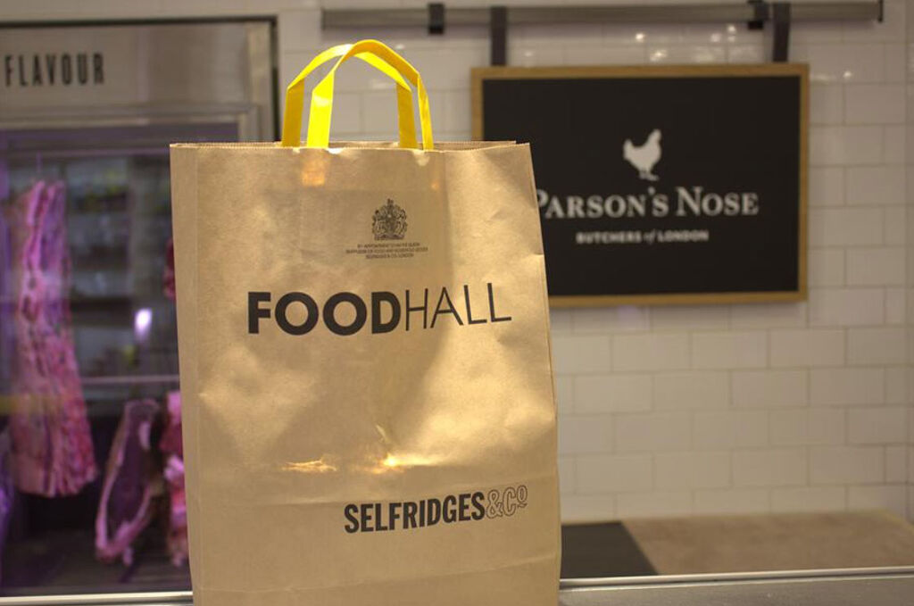 A Selfridges Foodhall paper bag