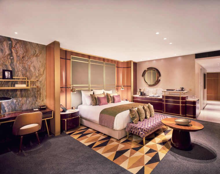 The interior of one of the luxurious bedroom suites