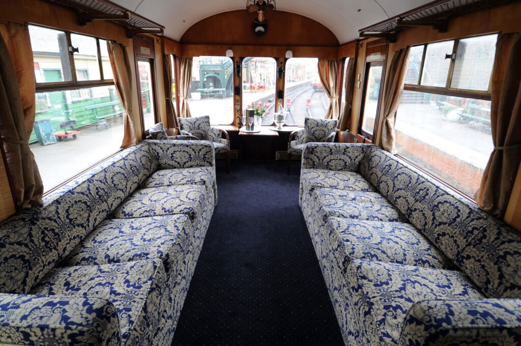 The interior of the historical carriage