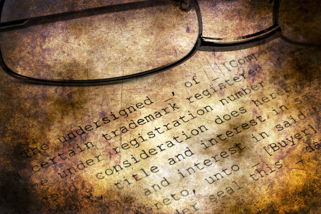 A trademark application document