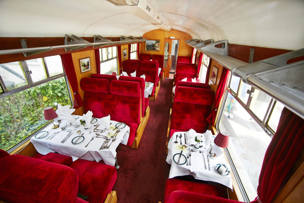 The interior of the dining carriage