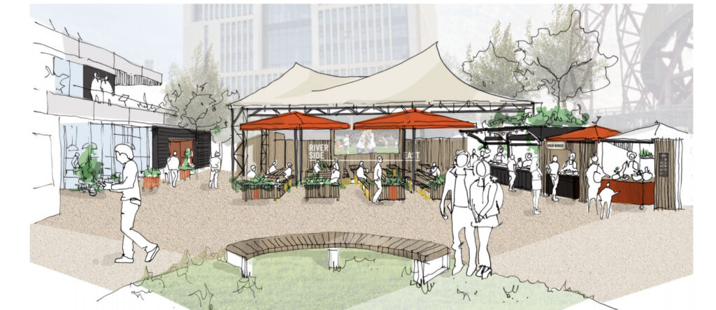 A rendering of the proposed outdoor area