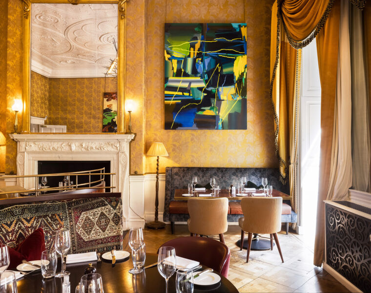 The beautiful decor and art adorning the restaurant walls