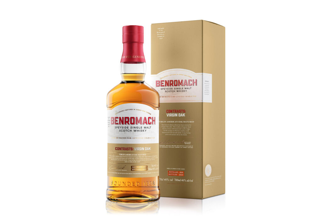 The Luxurious Magazine Whisky Industry News Round-up for July 2024 16 A bottle of the Benromach next to its gold-coloured box