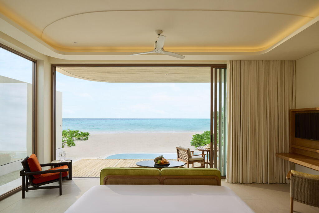 A New Chapter in Maldivian Elegance at the Centara Grand Lagoon Maldives 9 The view out to the sea from one of the villas