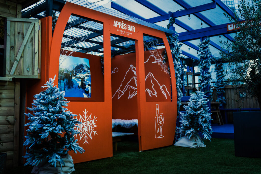 An All-new Après Destination Launches at London Bridge Rooftop for Winter 13 The mock up cable car