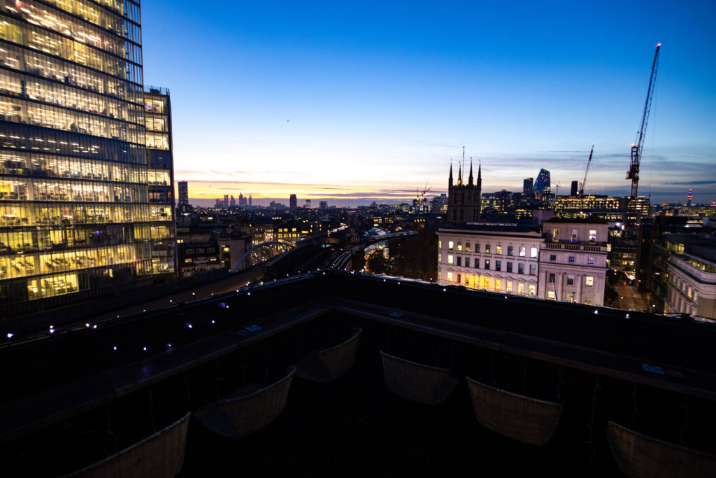 An All-new Après Destination Launches at London Bridge Rooftop for Winter 14 The view across the city at sunset