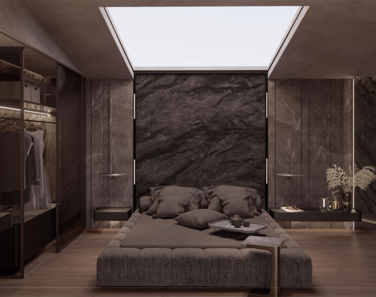 A rendering showing the interior of one of the new suites