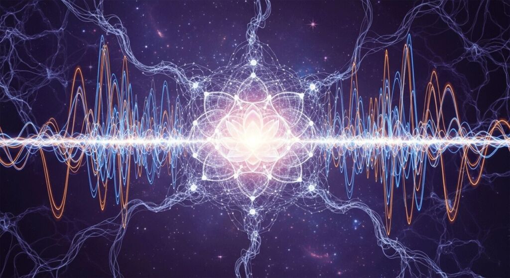 Deep Meditation, Deeper Brain: A New Frontier in Emotional Health 11 An image showing brainwaves creating an image of a lotus flower