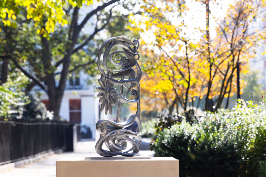 Frieze Week Brings Art and Green Elegance to London's Sloane Street 7 A contemporary floral sculpture made from metal