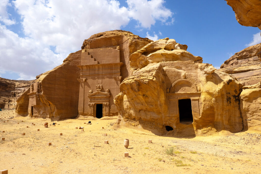 Saudi Arabia's UNESCO Treasures: Discover Eight Timeless Wonders 12 A remarkable structure carved into rock at Hegra