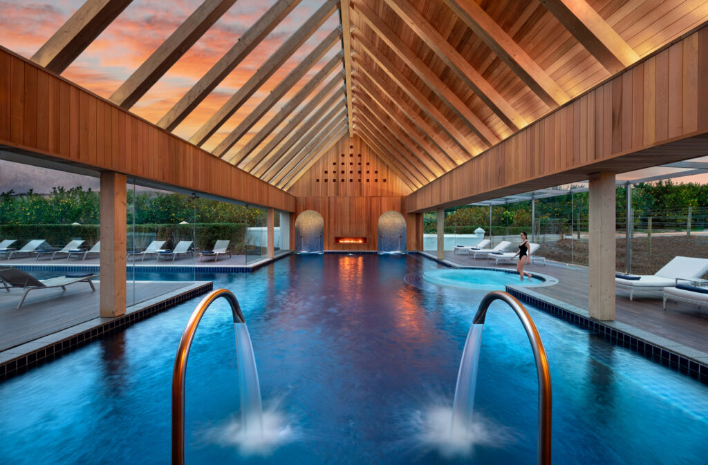 The indoor swimming pool at the spa