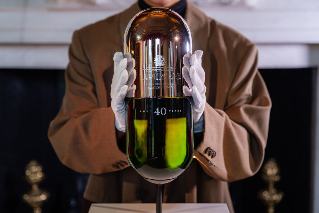 The pill shaped Laphroaig Capsule