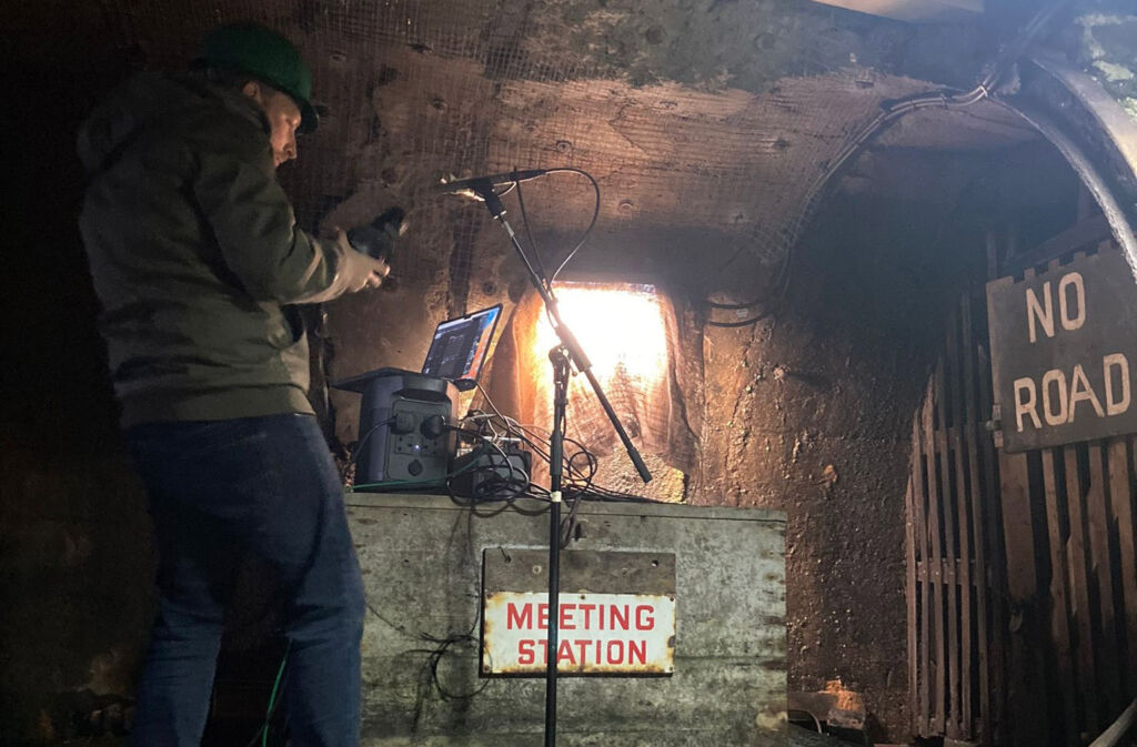Liam Gaughan sampling reverb at Mahogany Drift Mine