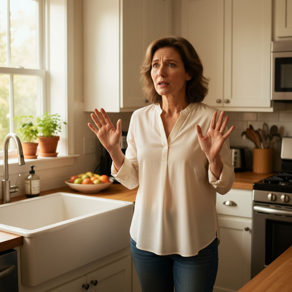 A woman experiencing menopausal symptoms