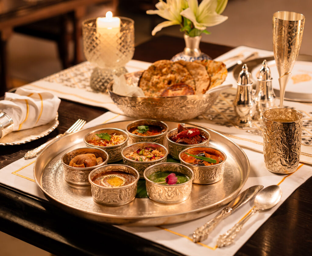 Jamavar Jaipur: Crafting Timeless Luxury Through Indian Culinary Art 10 A selection of dishes laid out on a table