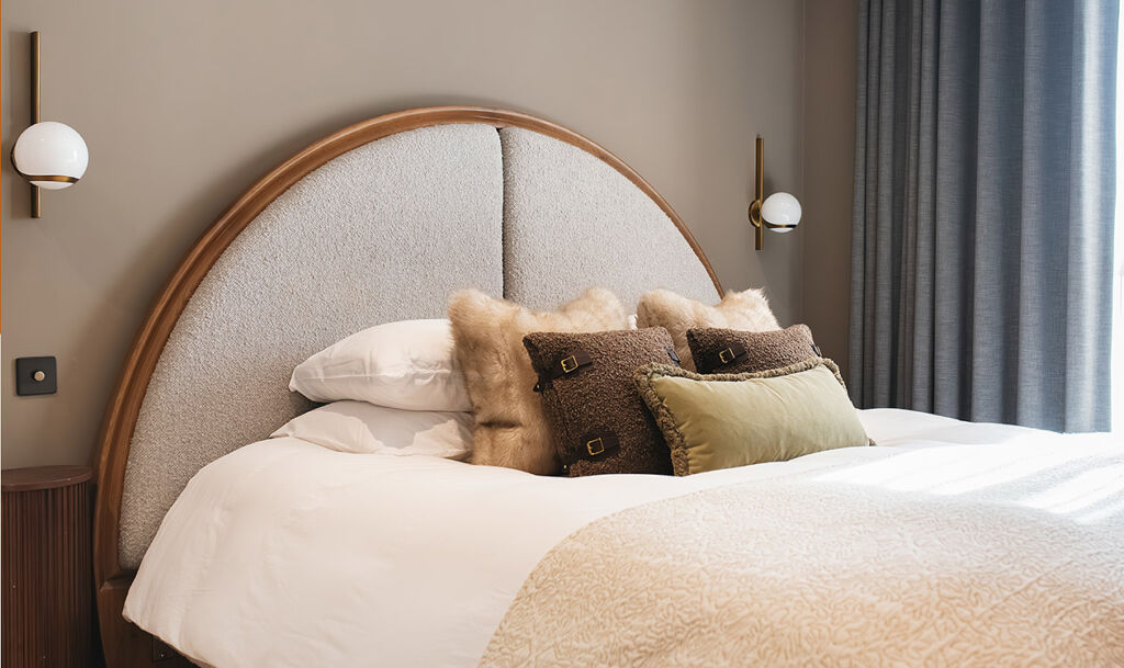 A closeup look at the bed