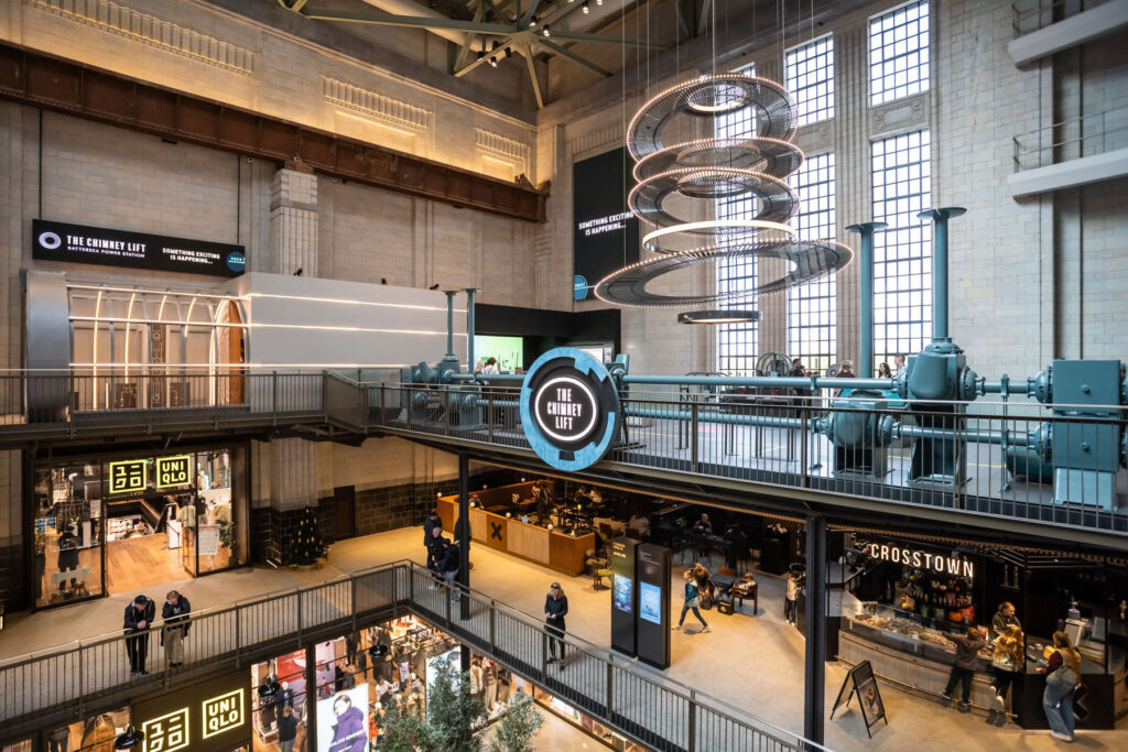 A photograph showing the storeys inside the power station