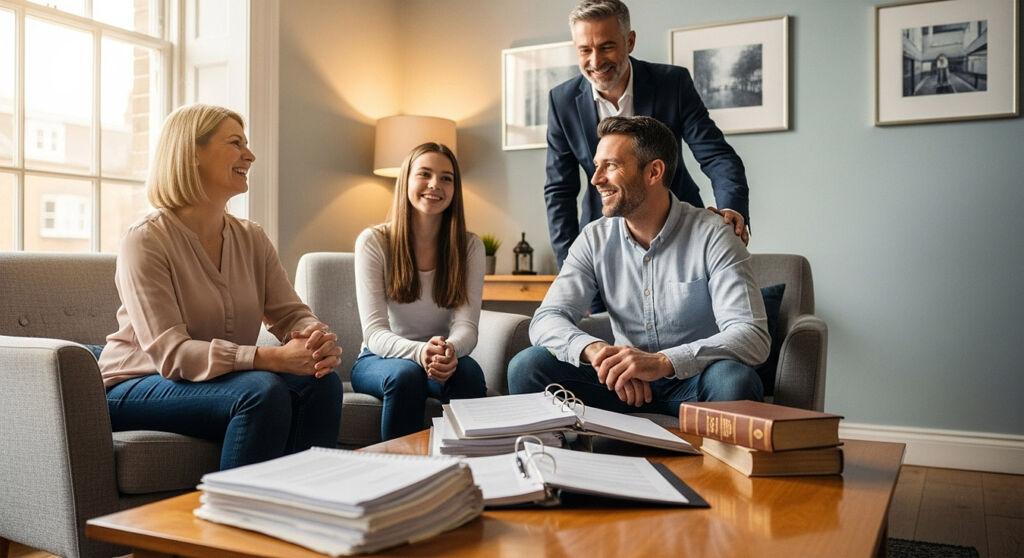 Will Aid 2025: Helping You Plan Ahead with Peace of Mind 7 A relieved family with their solicitor