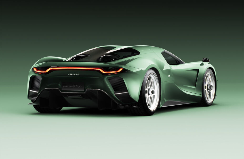 A rear view of the proposed hypercar