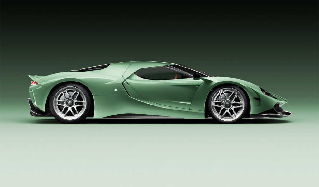 A side profile view of the proposed hypercar