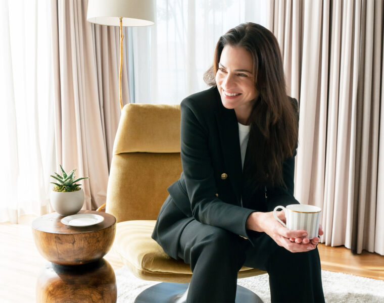 Washington’s The Dupont Circle and Veronica Beard Launch The Blazer Library 6 A smiling woman seated and wearing one of the blazers