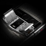 A close up look at the phones camera lenses