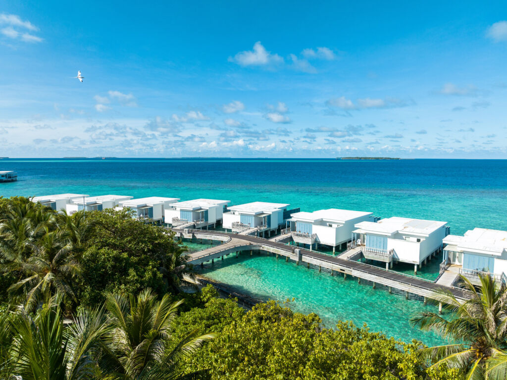 A New Chapter for Amilla Maldives’ Kitchens with Chef Sean Derrick Walles 9 An aerial view of the resorts' on-water villas