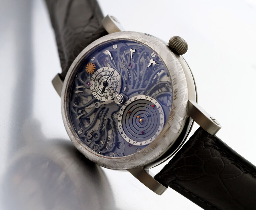 A Celestial Masterpiece: The Christiaan van der Klaauw Planetarium ‘Julie’ 9 A close up of the mechanics on the dial