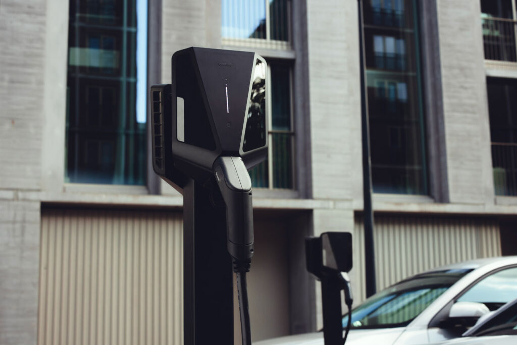 Winter Warmth and Savings: The EV Technology You Didn’t Know You Needed 6 One of the company's chargers outside a modern building