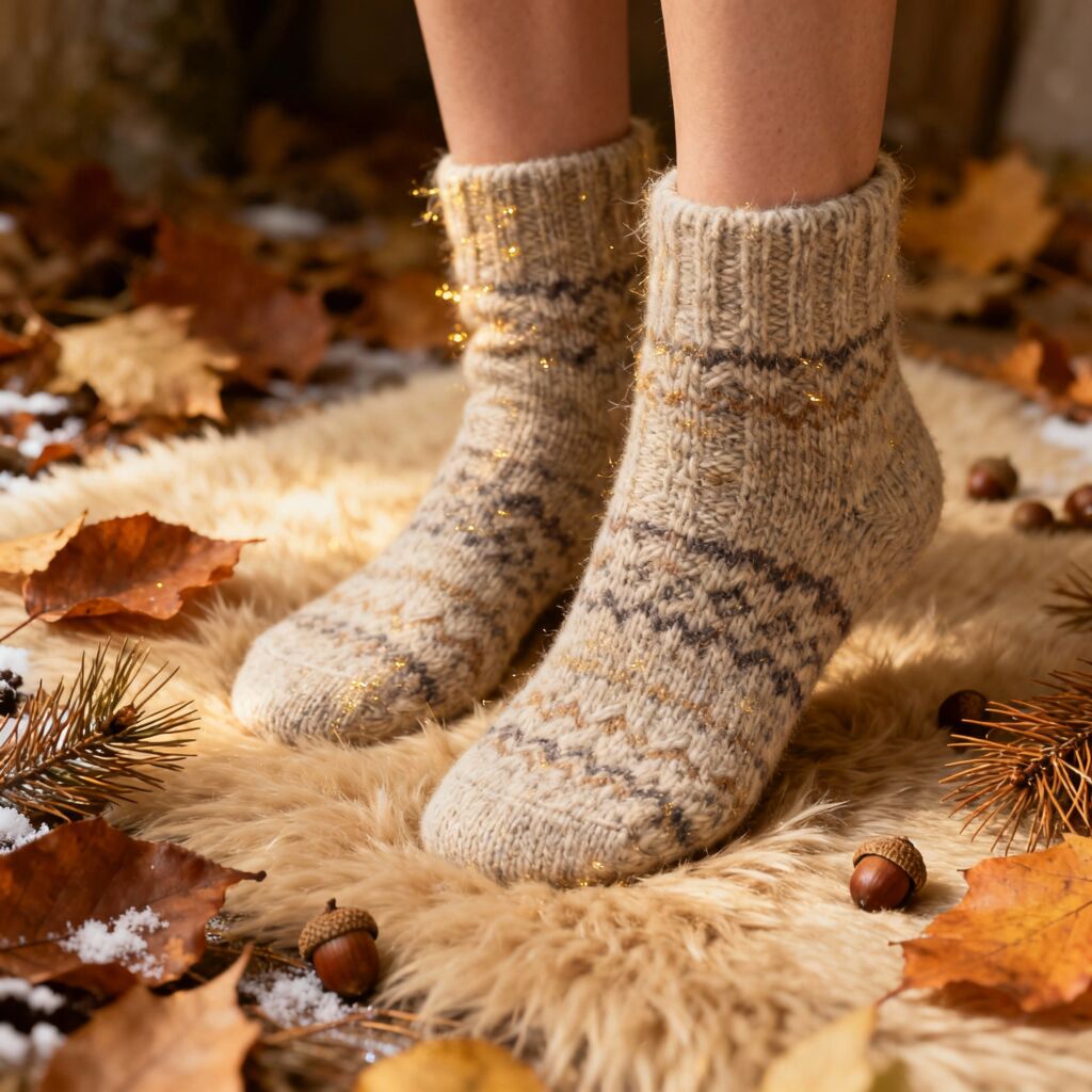 Healthy Feet, Happy Winter: Top Tips to Keep Your Feet Comfortable This Season 7 A woman wearing a thick pair of Merino wool socks